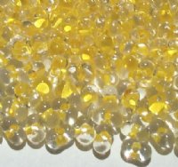 25 grams of 3x7mm Yellow Lined Crystal Farfalle Seed Beads
